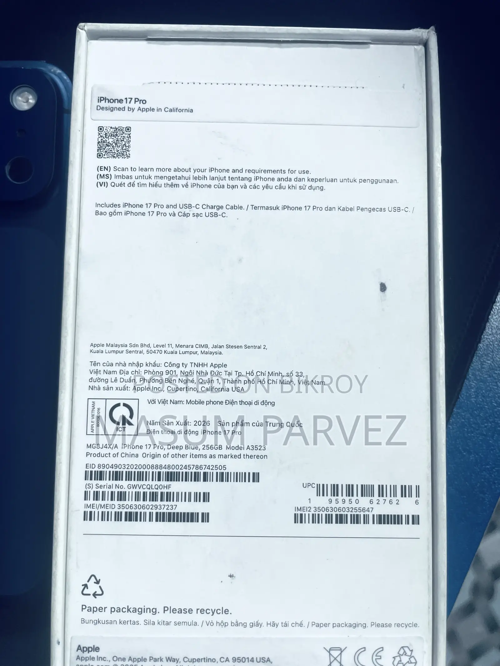 Apple iPhone 17 Pro 256 GB Blue