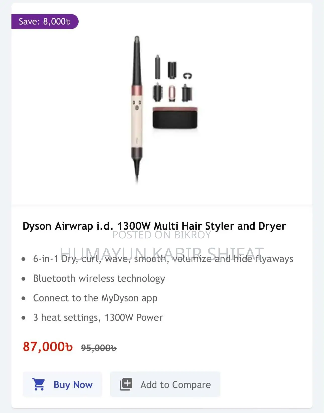 Dyson Airwrap i.d 1300W Multi Hair Styler and Dryer
