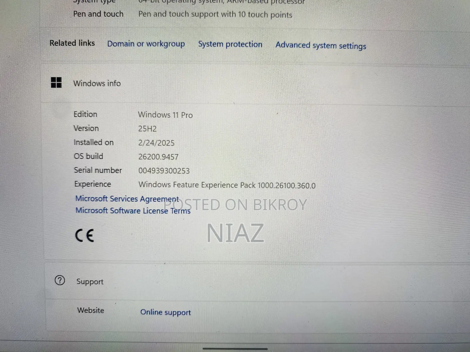 Laptop Microsoft Surface Pro X 8GB SSHD (Hybrid) 256GB