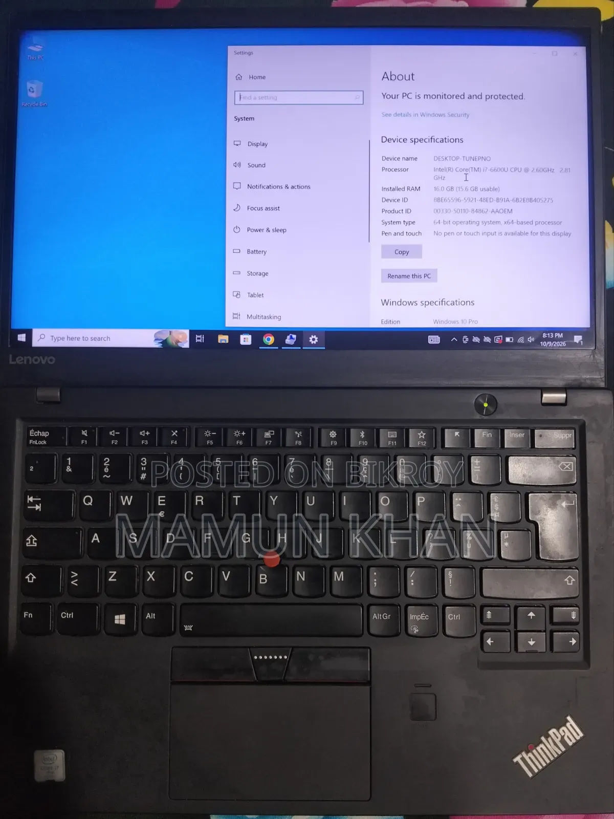 Laptop Lenovo ThinkPad X1 Carbon 16GB Intel Core i7 SSD 256GB
