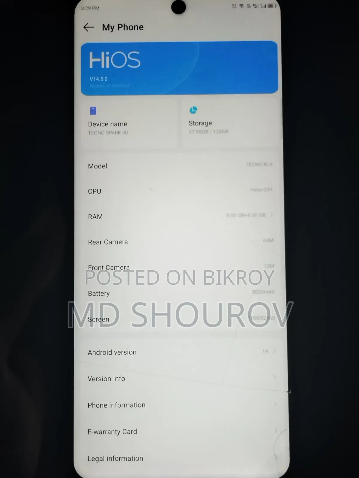 Tecno Spark 30 128 GB Black
