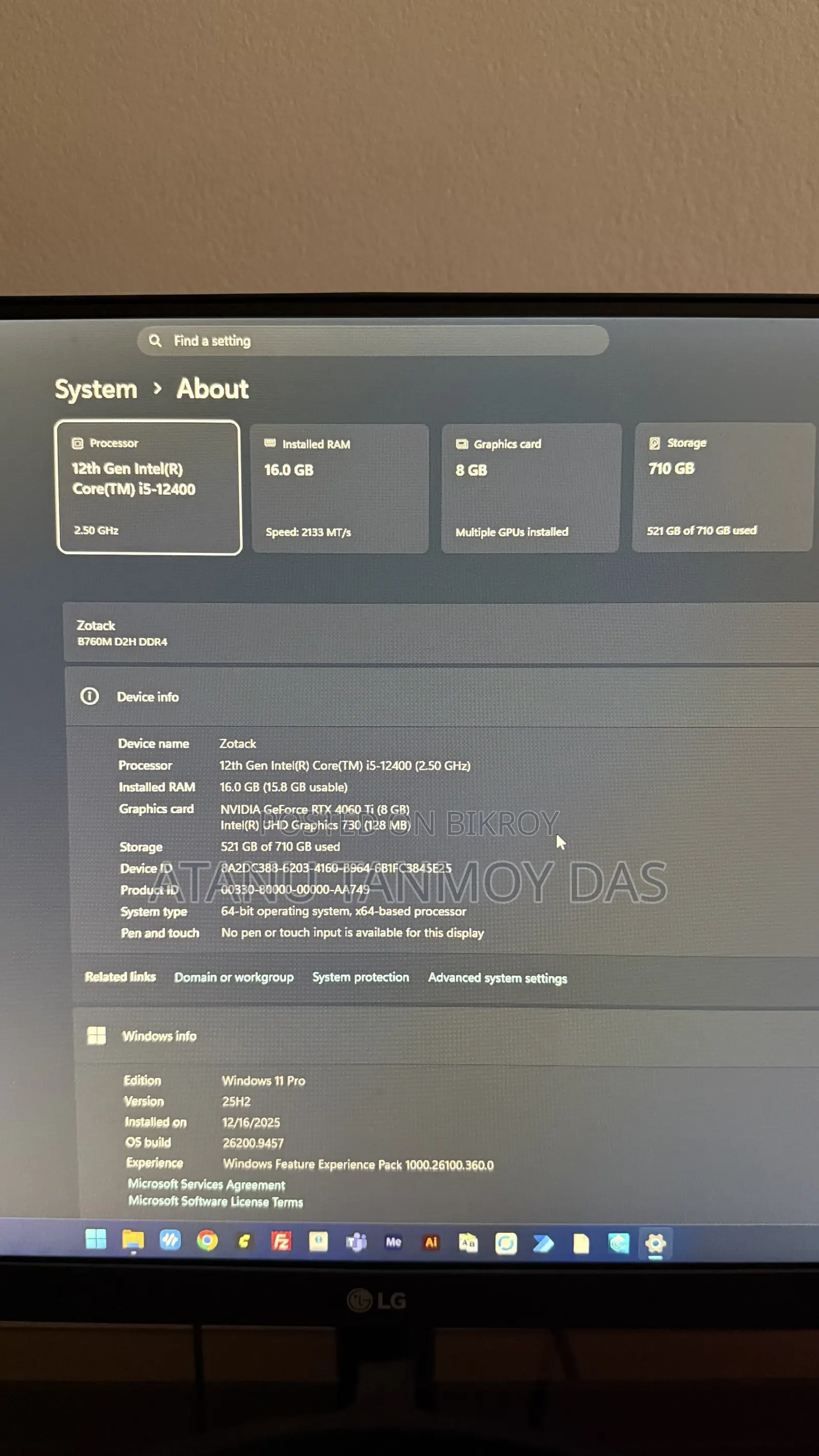 Desktop Computer Gigabyte 16GB Intel Core i5 SSD 256GB