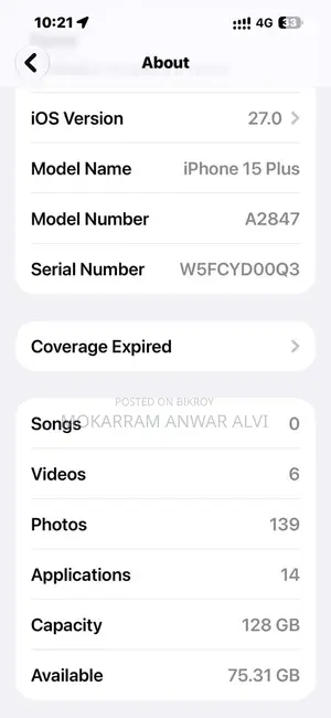 Apple iPhone 15 Plus 128 GB Black