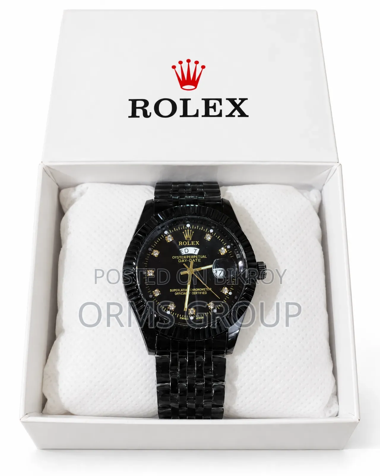 Black Luxury Watch for Men With Box | Black Dial, Date Display