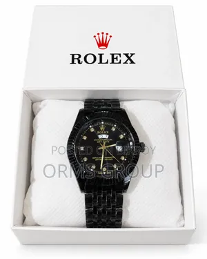 Black Luxury Watch for Men With Box | Black Dial, Date Display