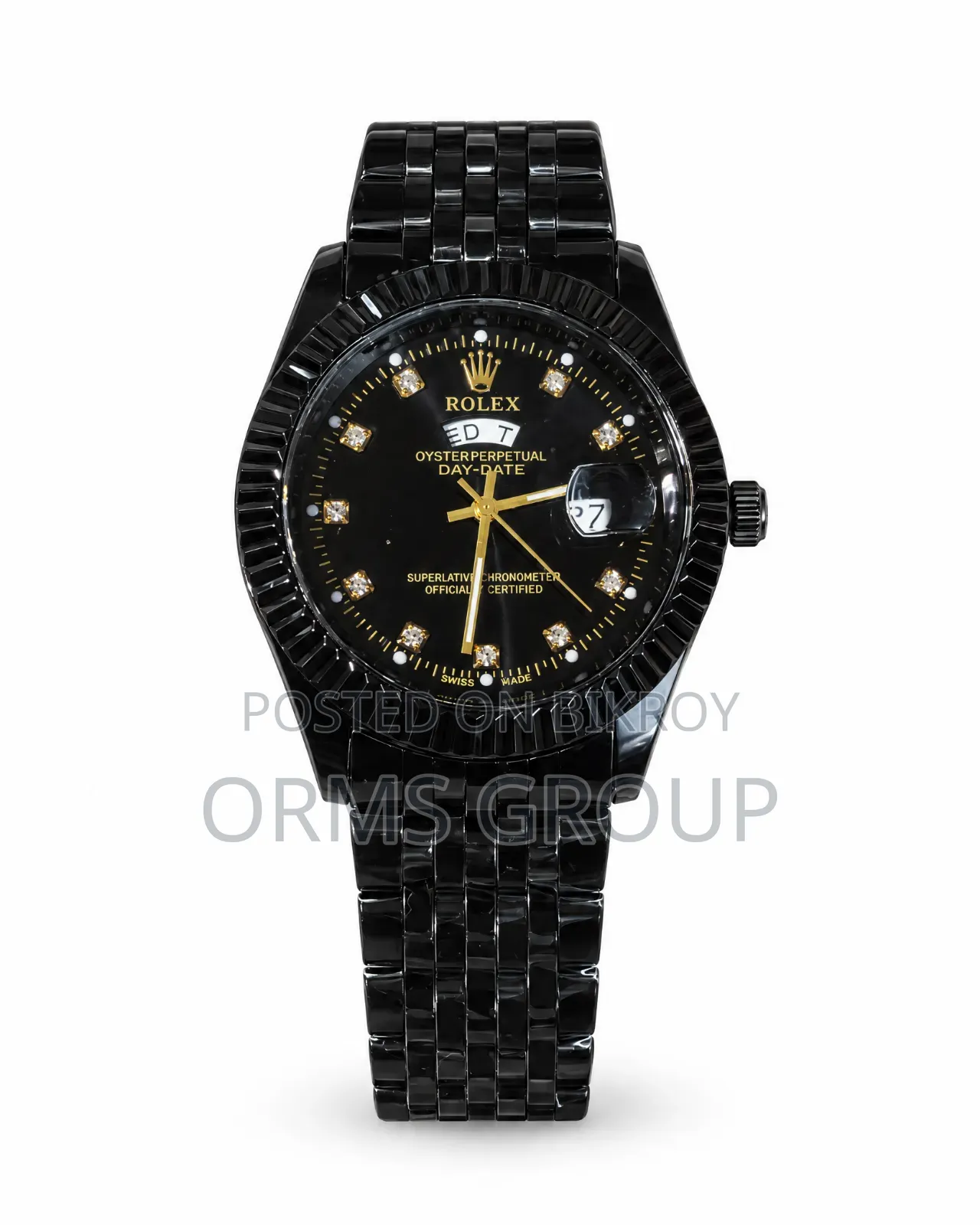 Black Luxury Watch for Men With Box | Black Dial, Date Display