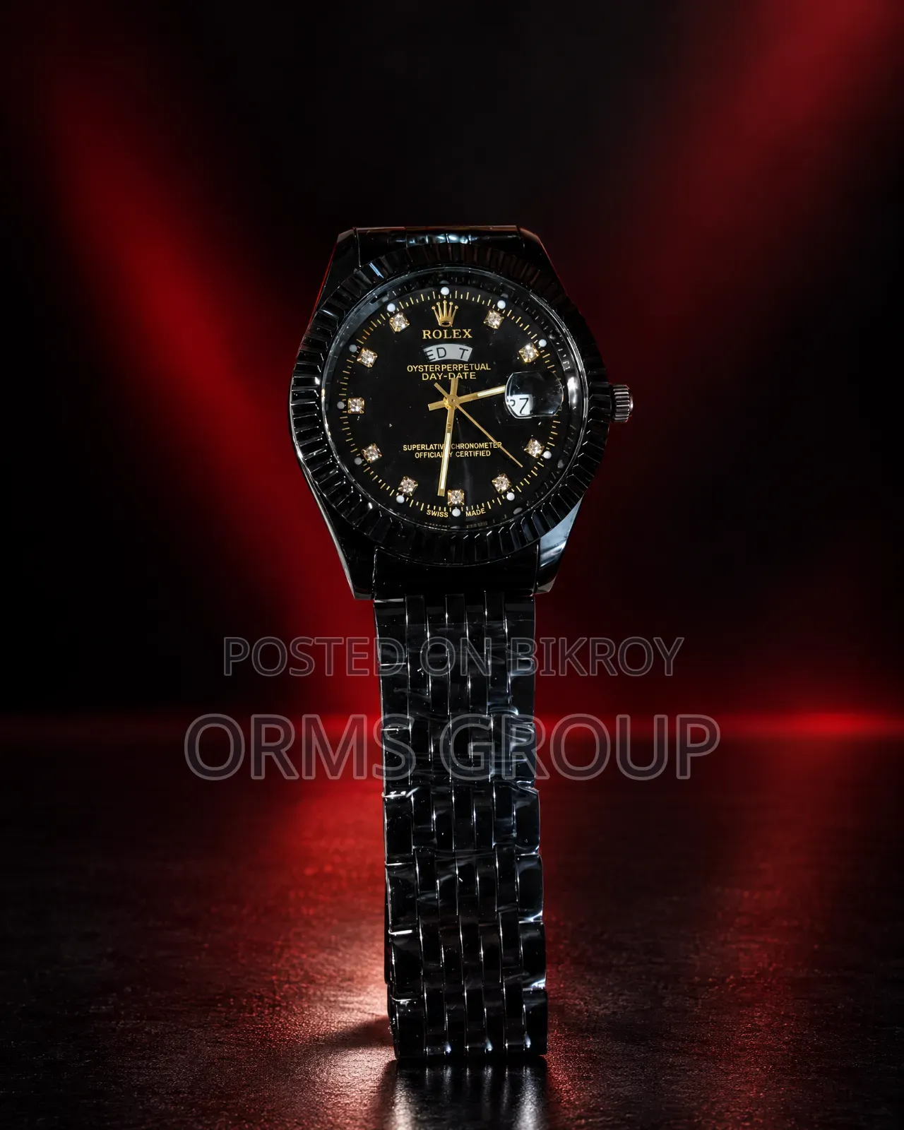 Black Luxury Watch for Men With Box | Black Dial, Date Display