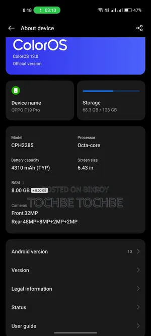 Oppo F19 Pro 128 GB Bronze