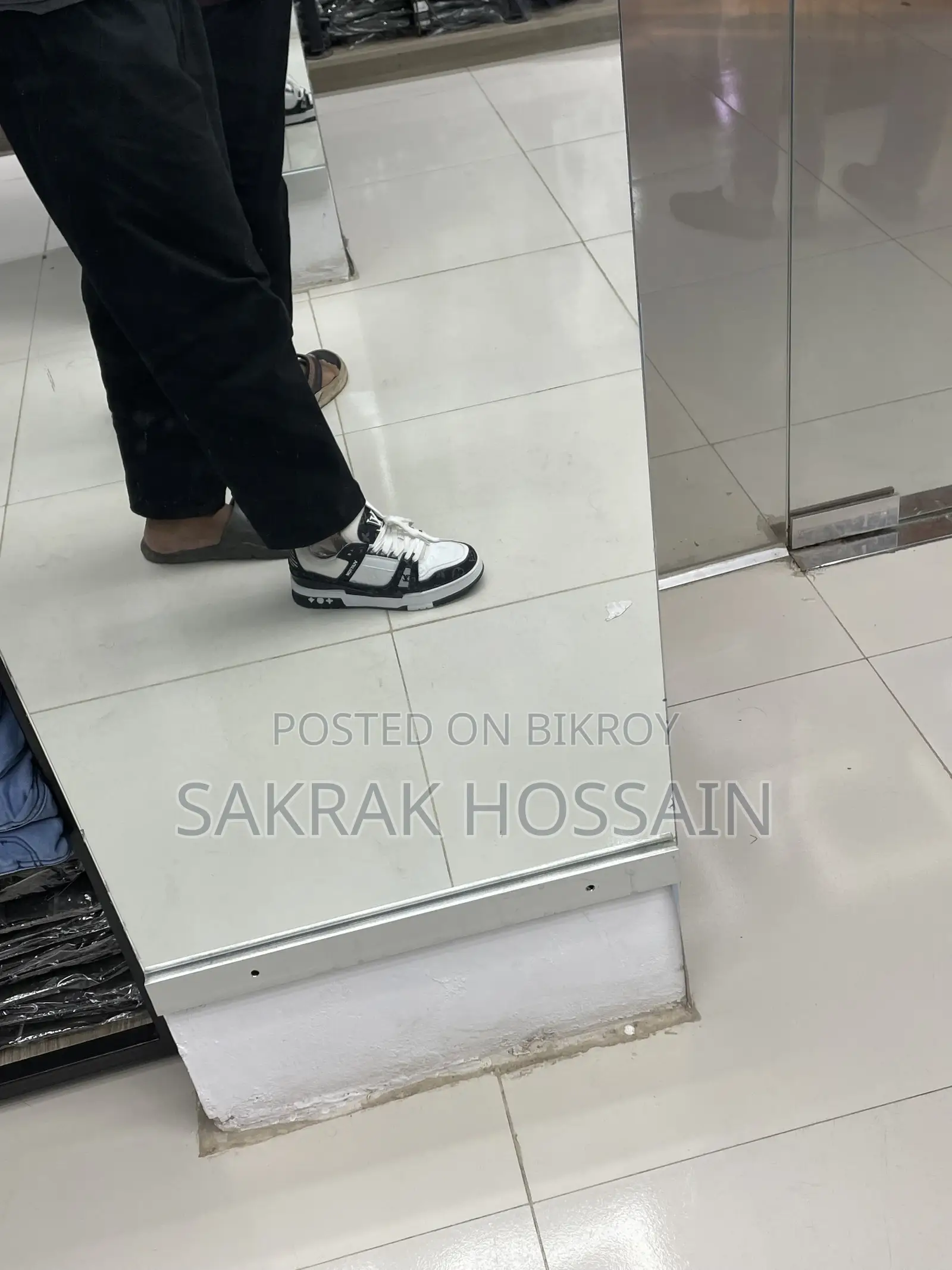 LV Trainer Monogram Denim White Black
