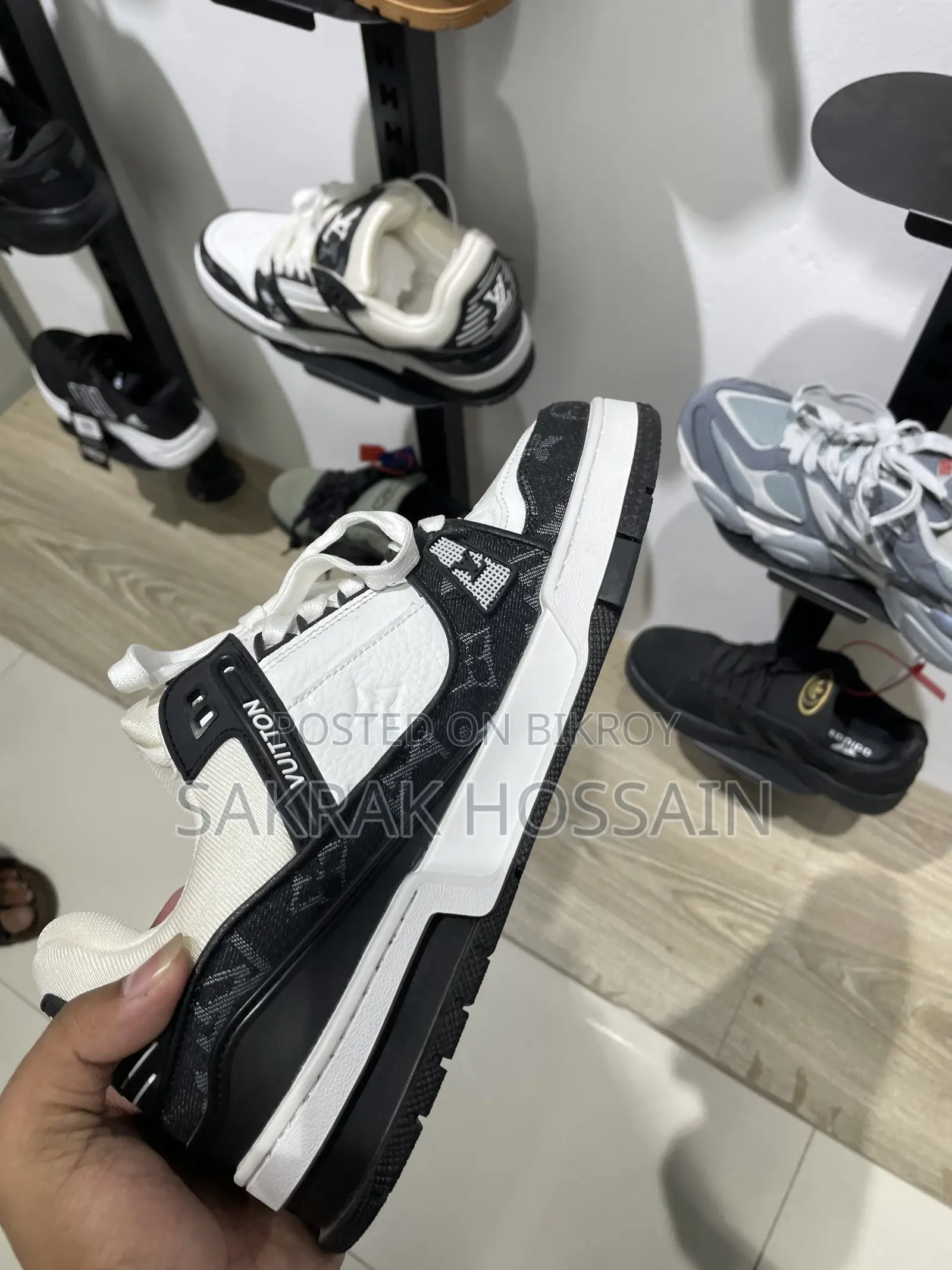 LV Trainer Monogram Denim White Black