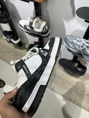 LV Trainer Monogram Denim White Black