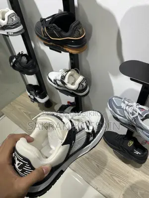 LV Trainer Monogram Denim White Black