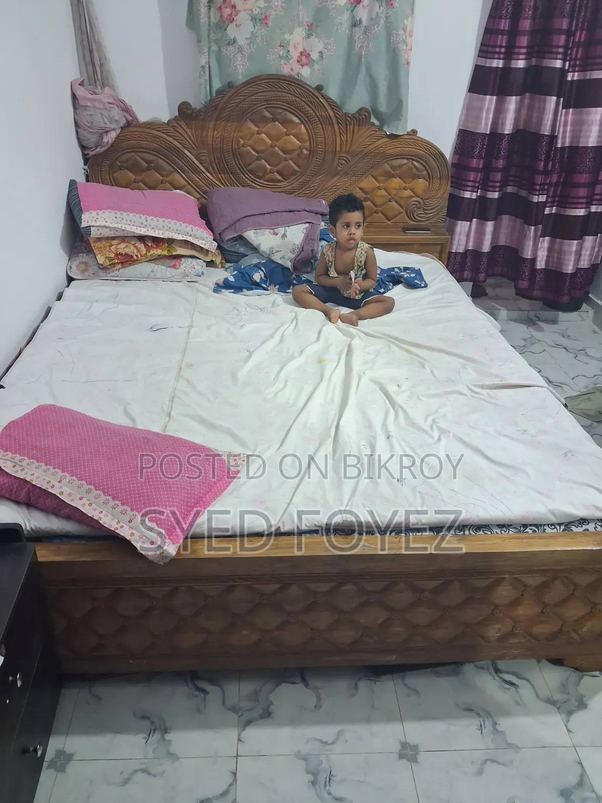 Teak Wood Bed for Sale 6/7 Feet