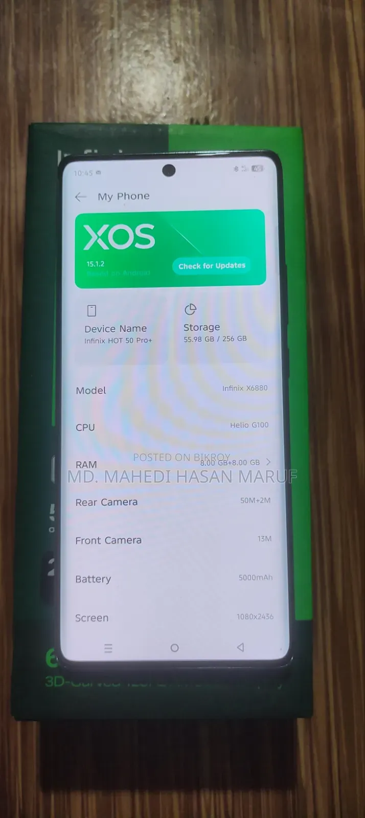 ইনফিনিক্স হট ৫০ প্রো+ ৪জি ২৫৬ জিবি ব্ল্যাক