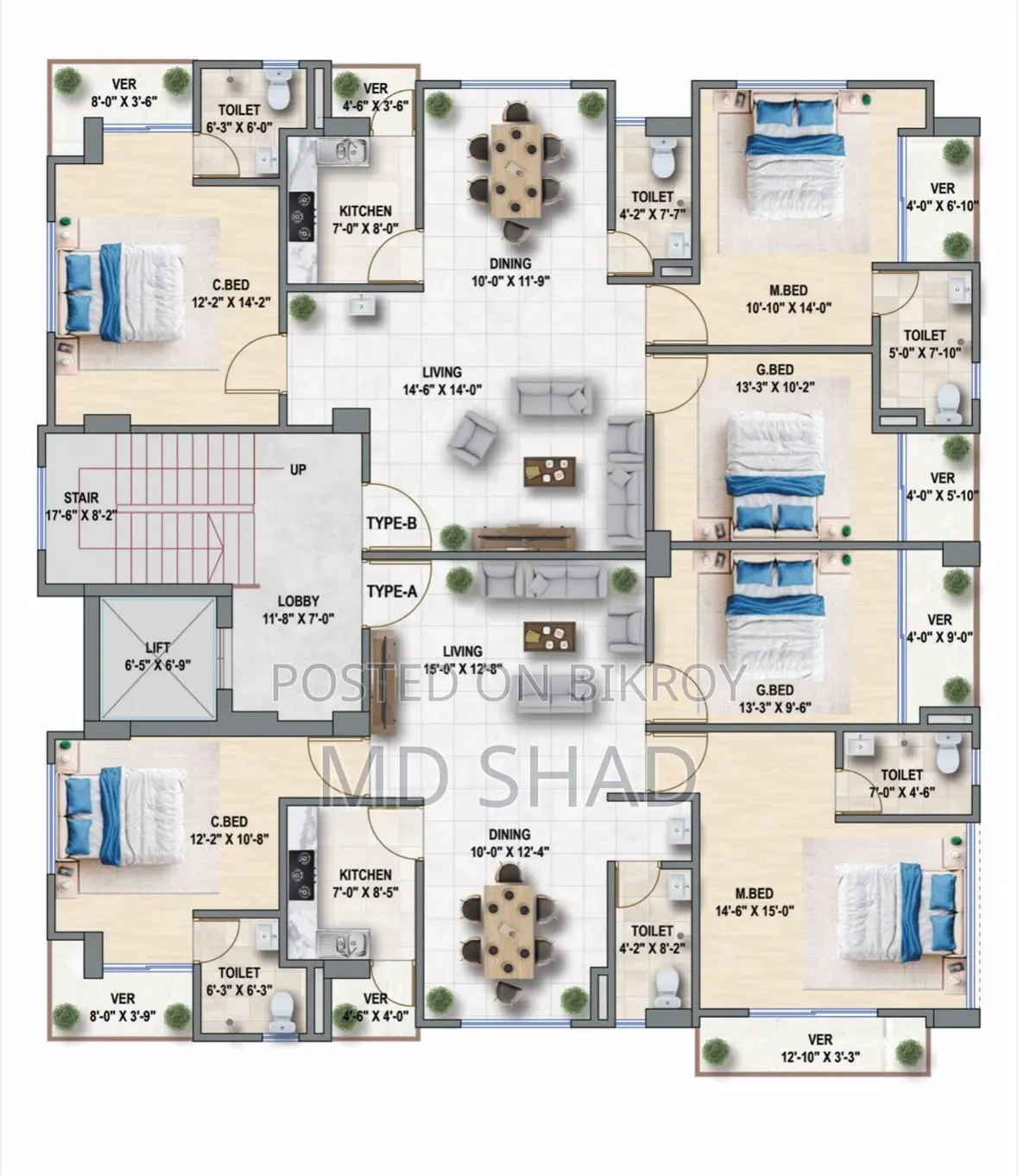 3bdrm Apartment in Aslam Tower, Kaliakair for sale