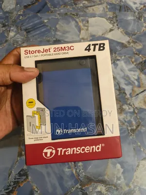 Transcend Portable 4TB Hard Disk Drive USB 3 Intact Boxed 1 Month Used