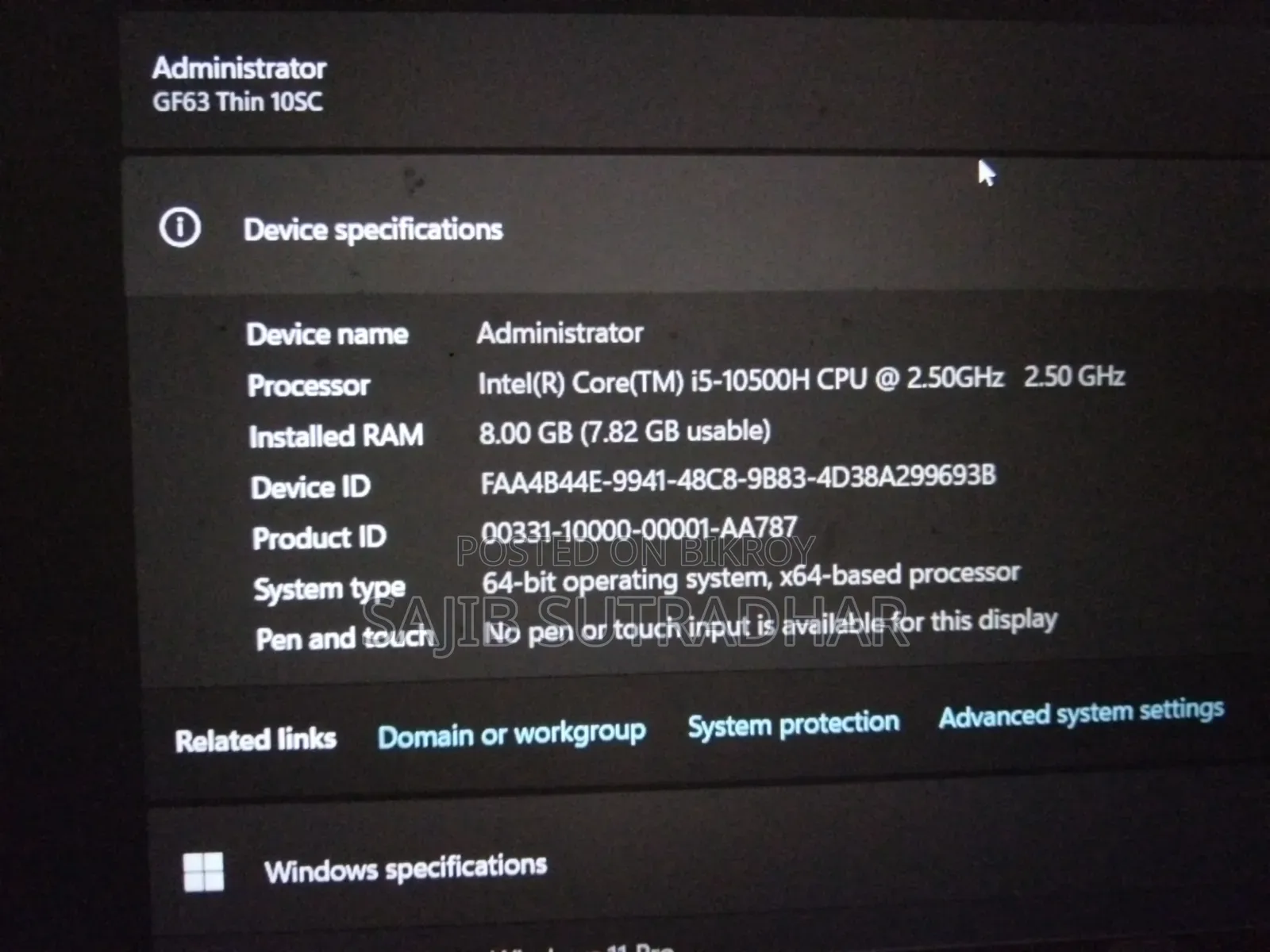 Laptop MSI GT683DX 8GB Intel HDD 512GB