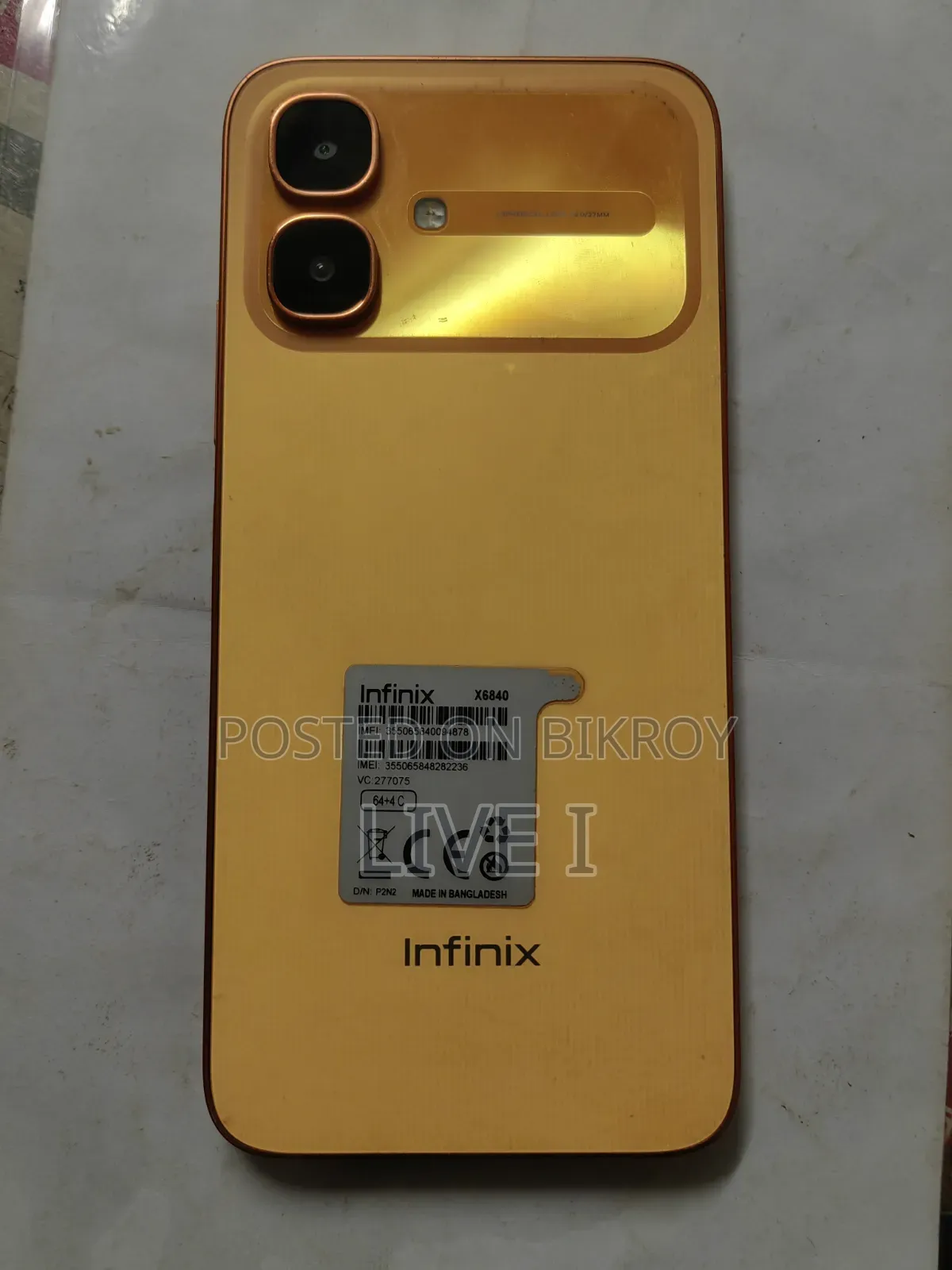 Infinix Smart 20 64 GB Yellow