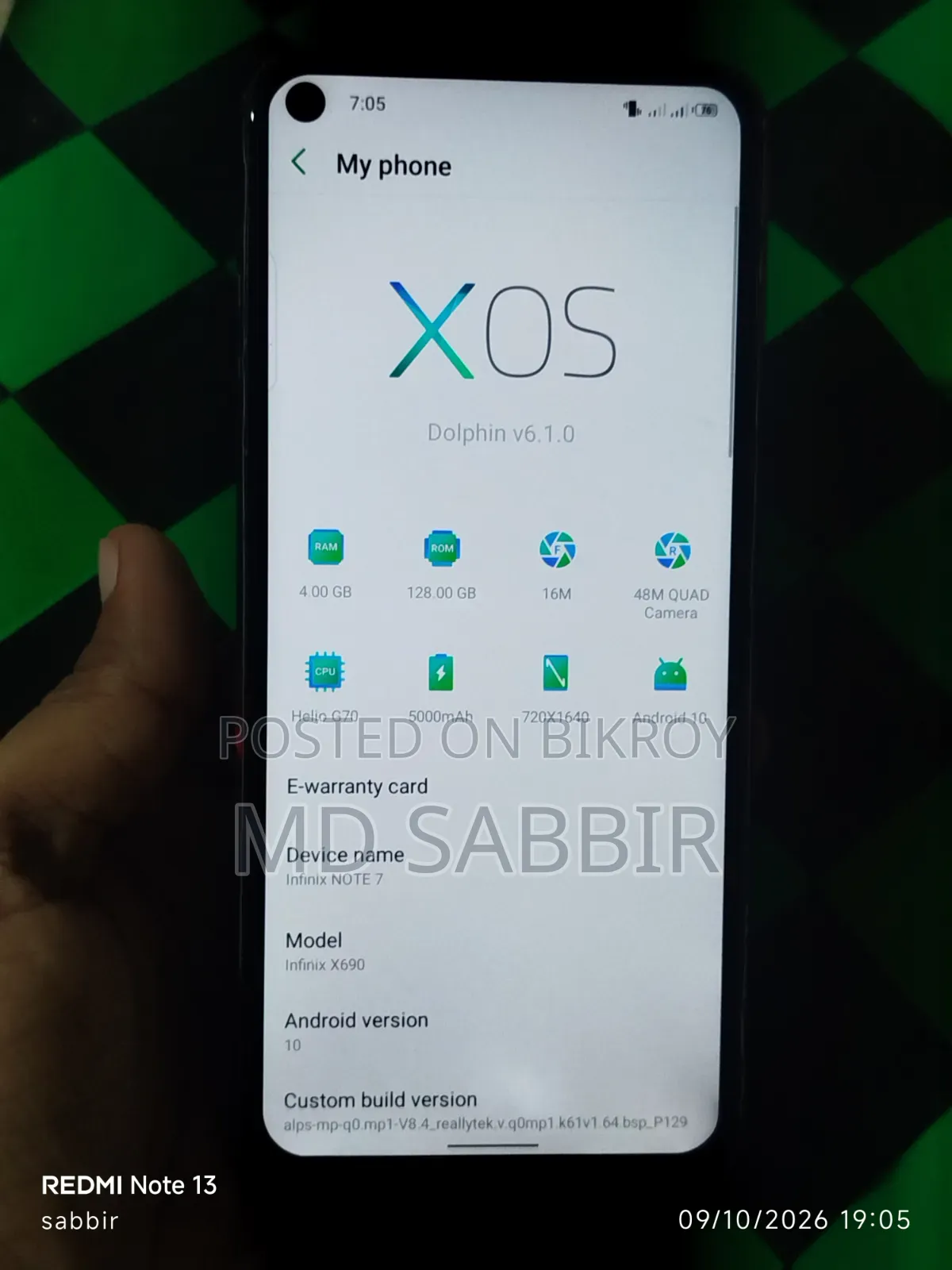 Infinix Note 7 128 GB Black