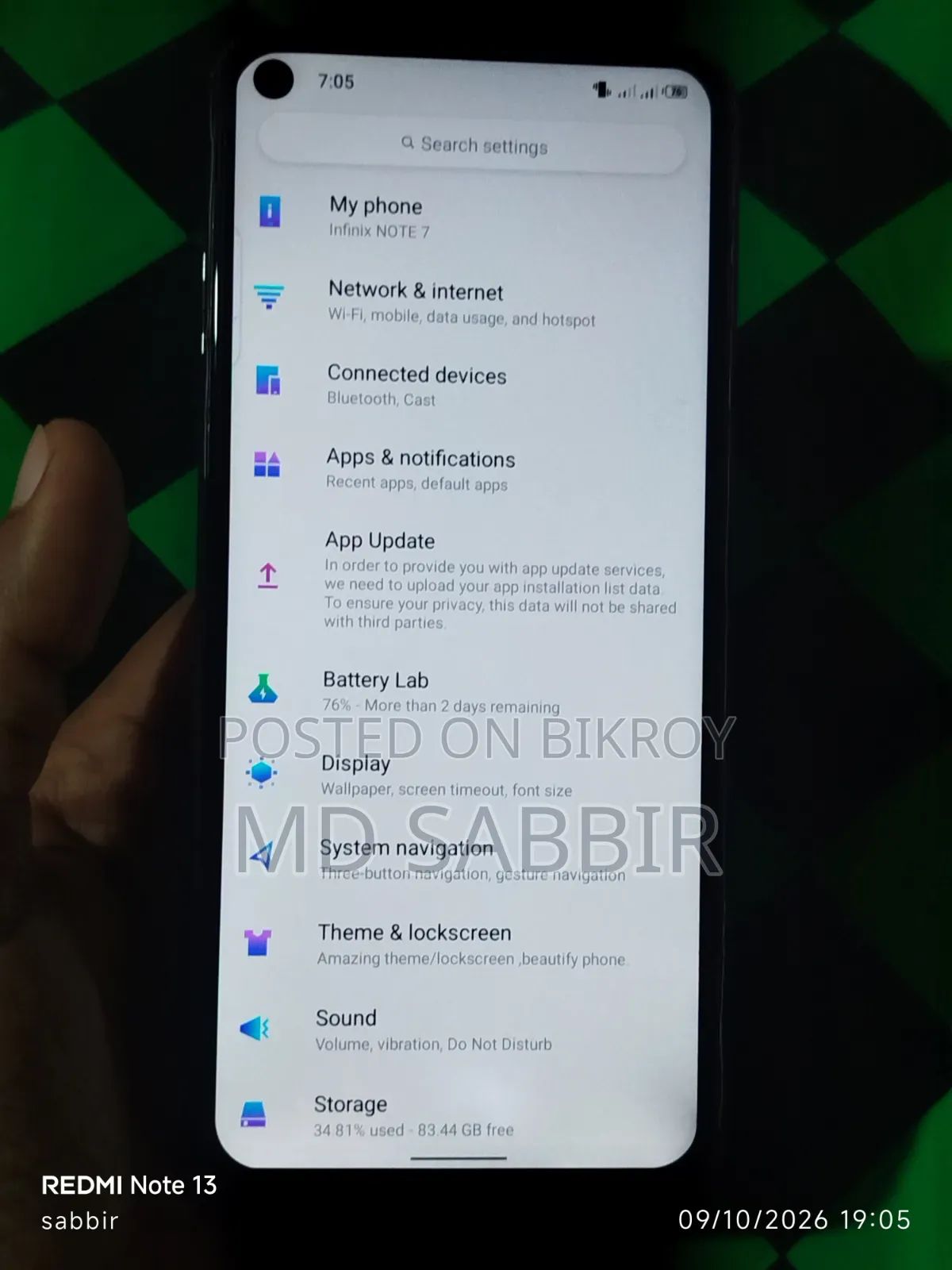Infinix Note 7 128 GB Black