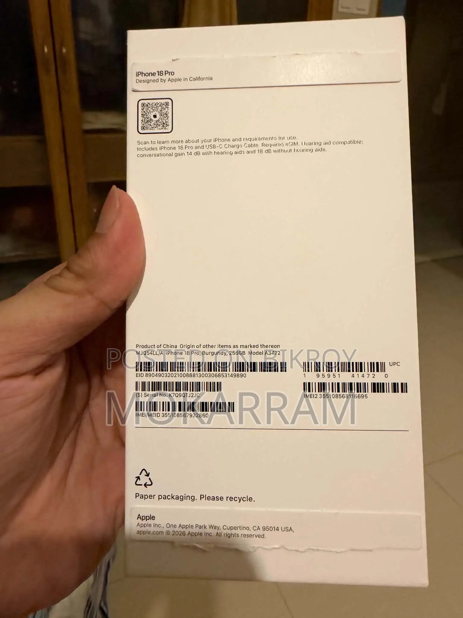New Apple iPhone 18 Pro 256 GB