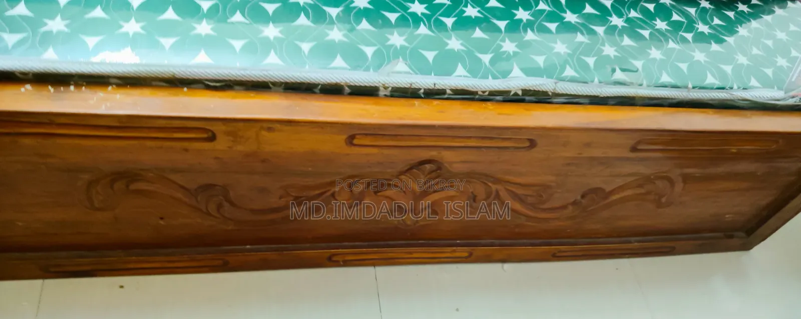 Only wooden bed to be sold.