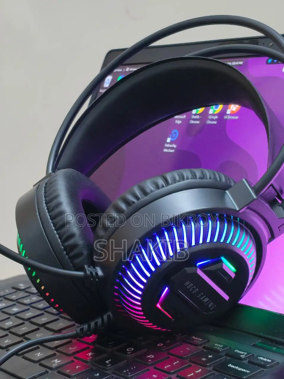 HOCO Gaming RGB Headphone With Mic & Audio Splitter (Fresh Condition)