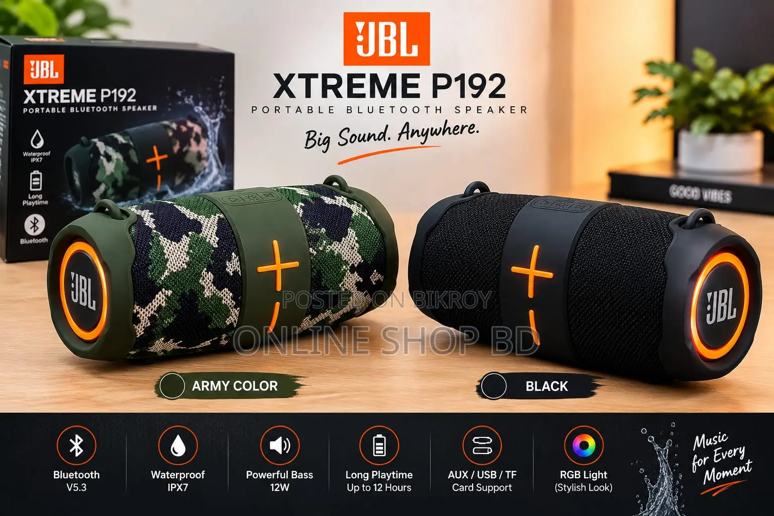 JBL XTREME P192 Portable Wireless Bluetooth Speaker