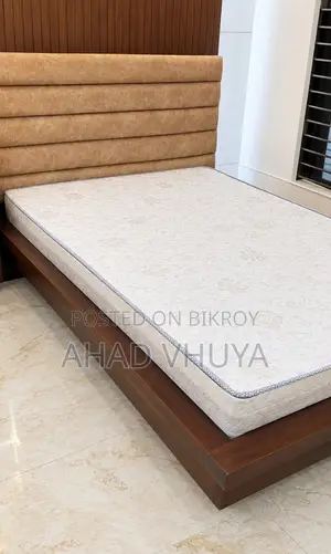 Low Height Bed Made by Hatil Oak Wood With 8" Mattress