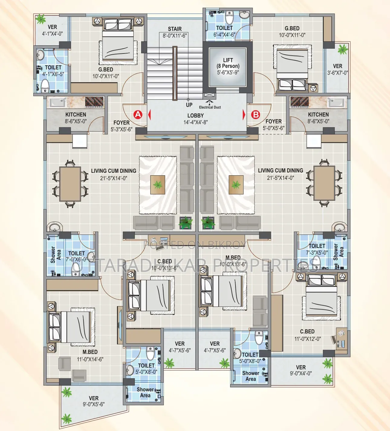 3 Bedroom Apartment in Upl Mridha Lodge, Shewrapara for sale