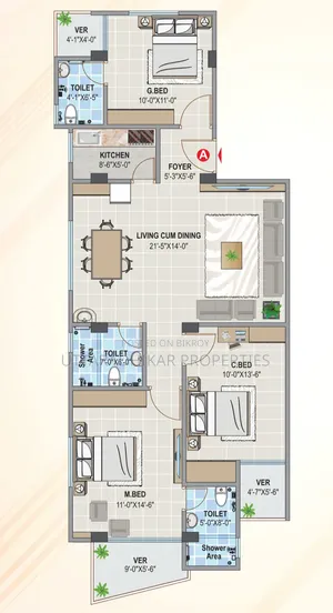 3 Bedroom Apartment in Upl Mridha Lodge, Shewrapara for sale
