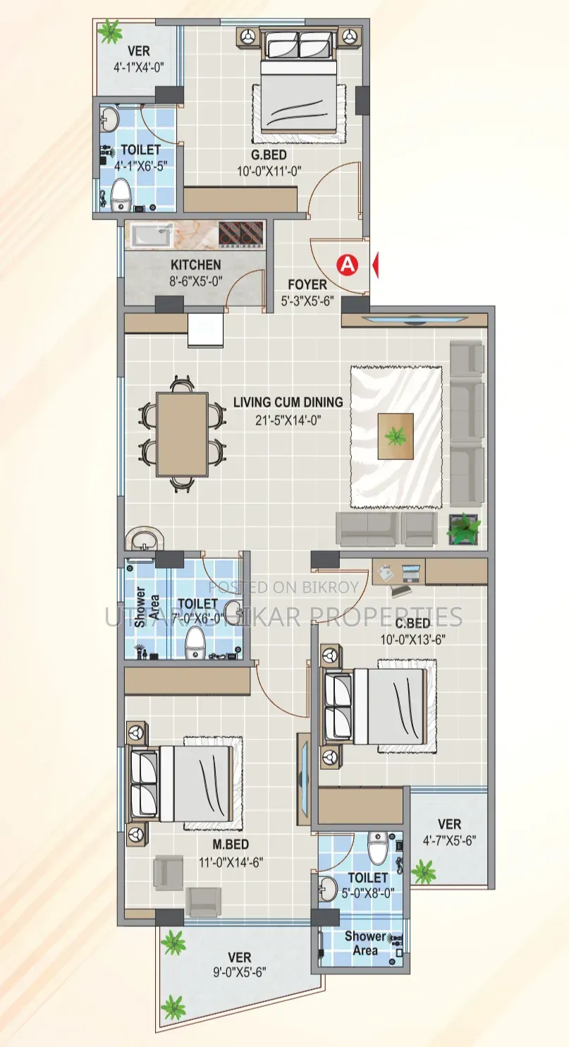3 Bedroom Apartment in Upl Mridha Lodge, Shewrapara for sale