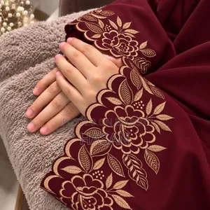 Gorgeous Rose Embroidered Burqa (with Hijab)