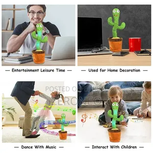 Dancing Cactus Plastic Toy With Twisting Music Record Opp Bag Unisex