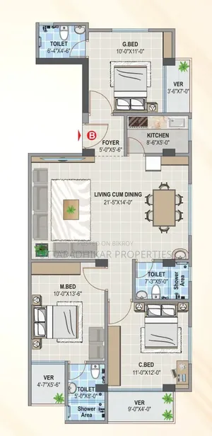 3 Bedroom Apartment in Upl Mridha Lodge, Shewrapara for sale