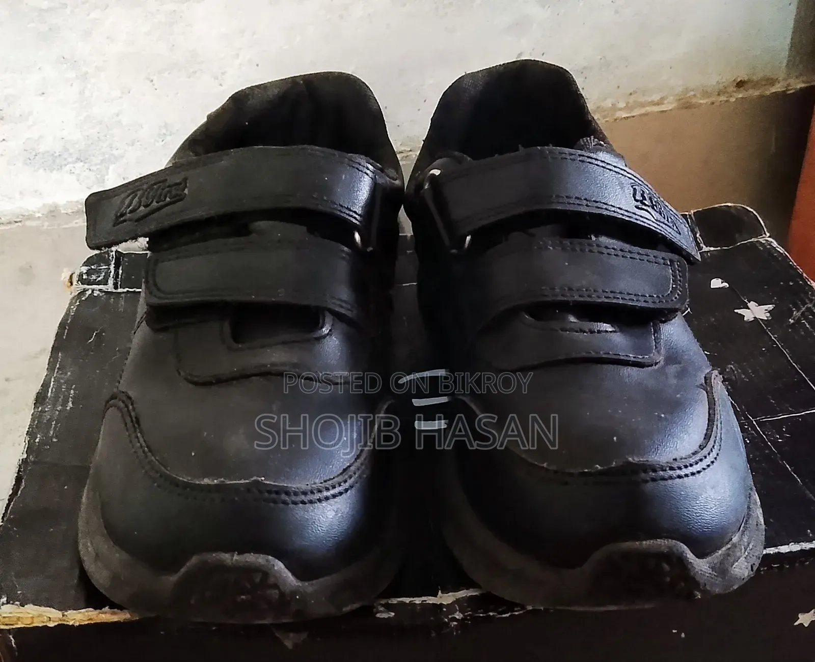 Boys School Black Shoes Size 2