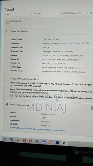 Desktop Computer 8GB Intel Core i5 SSHD (Hybrid) 128GB