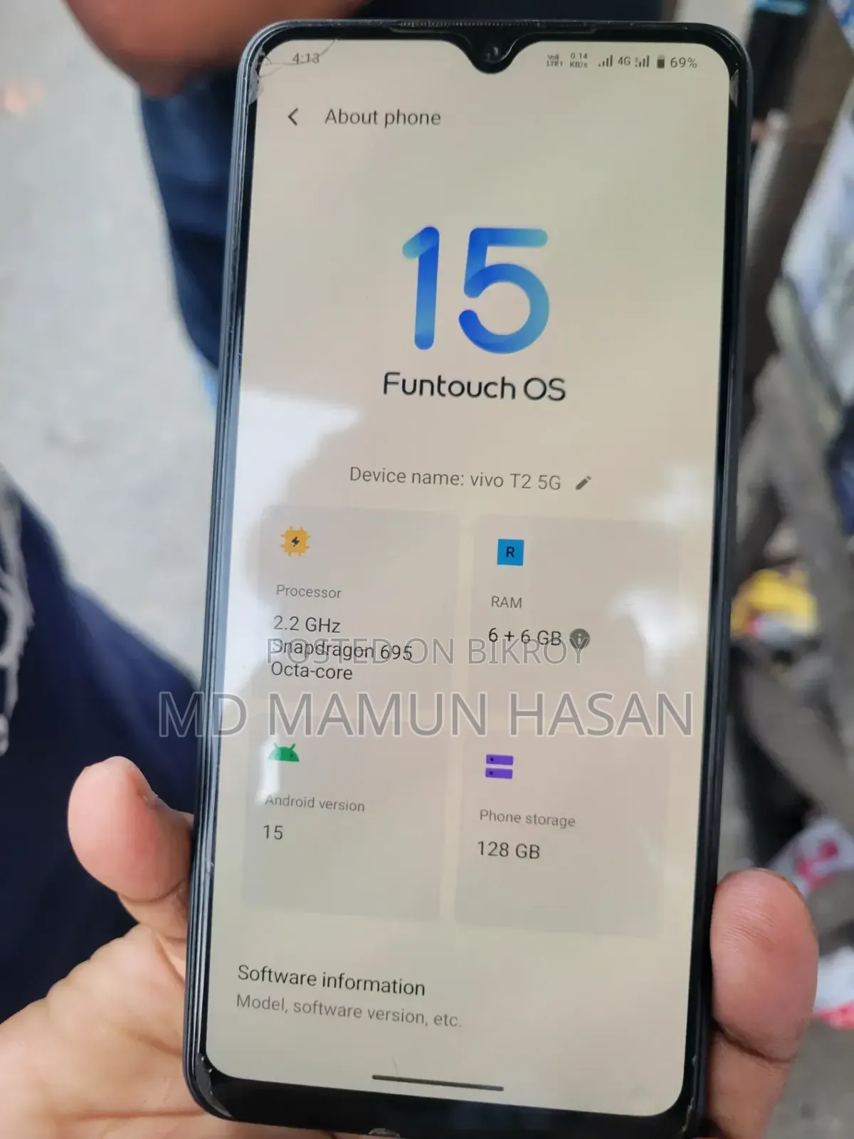 Vivo T2 128 GB Purple