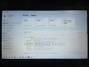 ল্যাপটপ ৮জিবি ইন্টেল কোর আই৫ এসএসডি ২৫৬জিবি