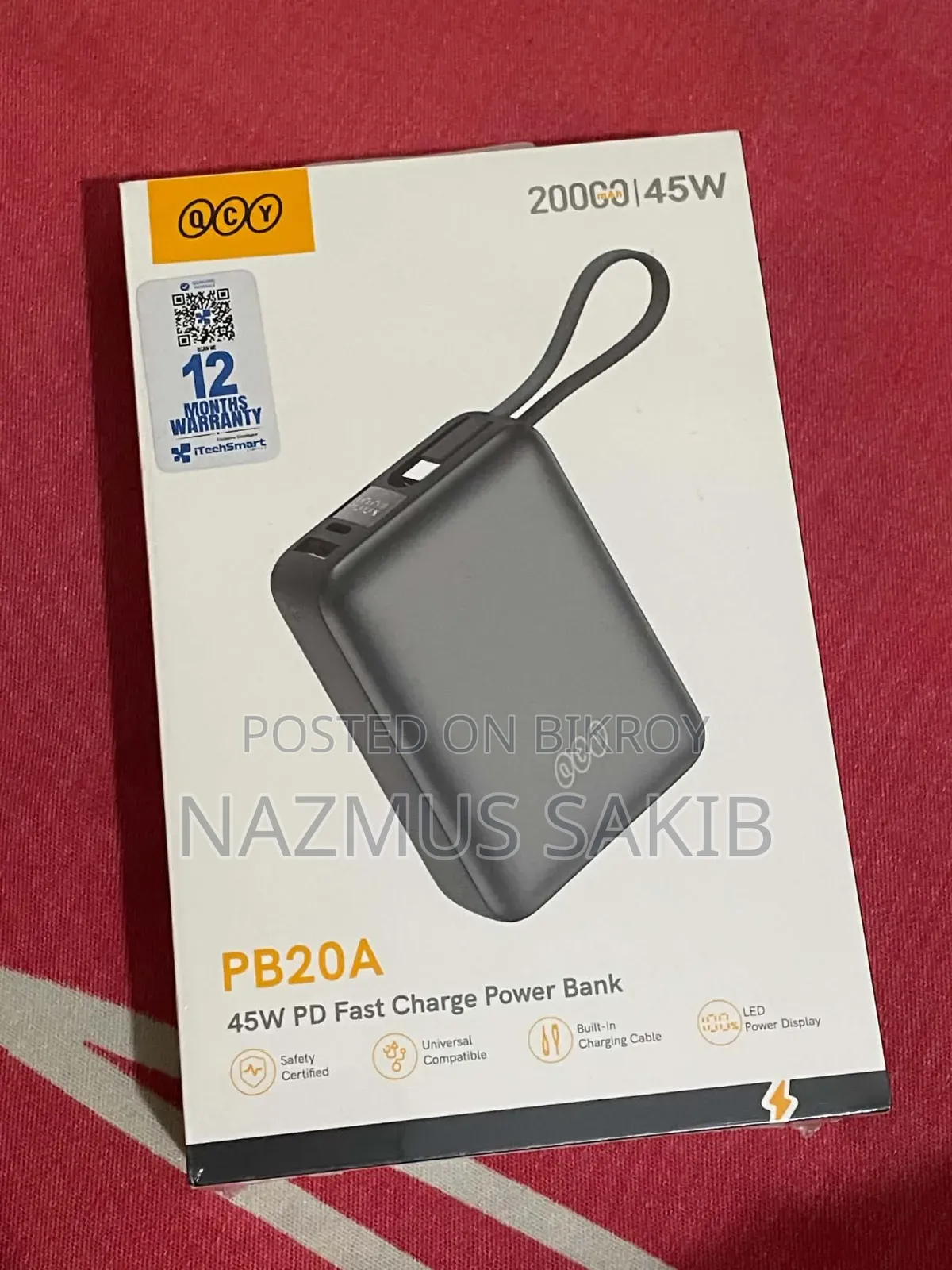 কিউসিওয়াই পিবি২০এ ২০০০০ এমএএইচ পাওয়ারব্যাংক