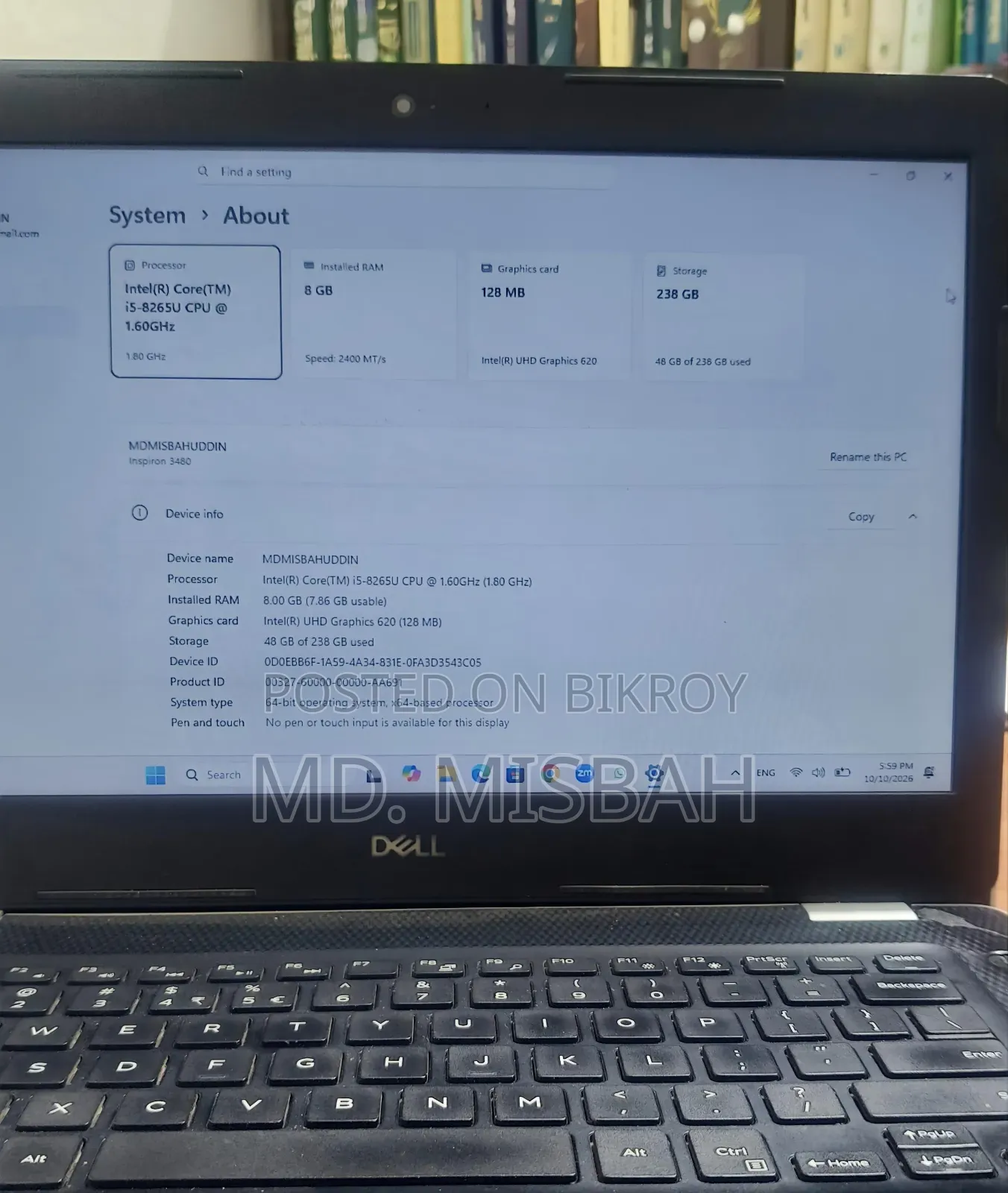 Laptop Dell Inspiron 14 3480 8GB Intel Core i5 SSD 256GB