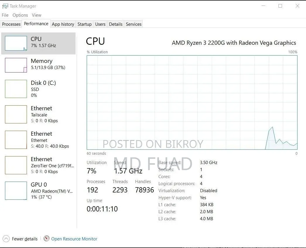 Desktop Computer 16GB AMD Ryzen 3 SSD 128GB