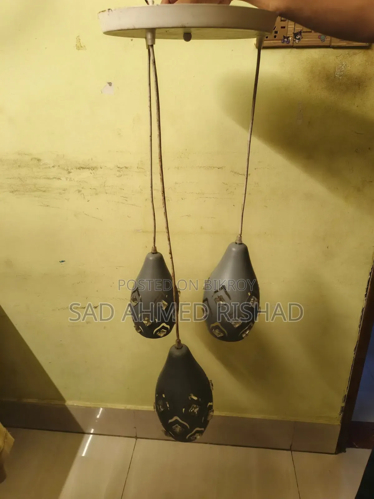 ৩ পিস ডেকোরেটিভ ঝুলন্ত লাইট শেড – হোম ডেকোরেশন