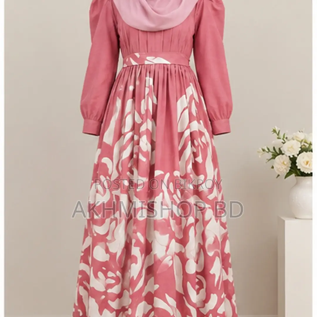 Stylish Pink Floral Maxi Dress for Women | Modest Long Gown