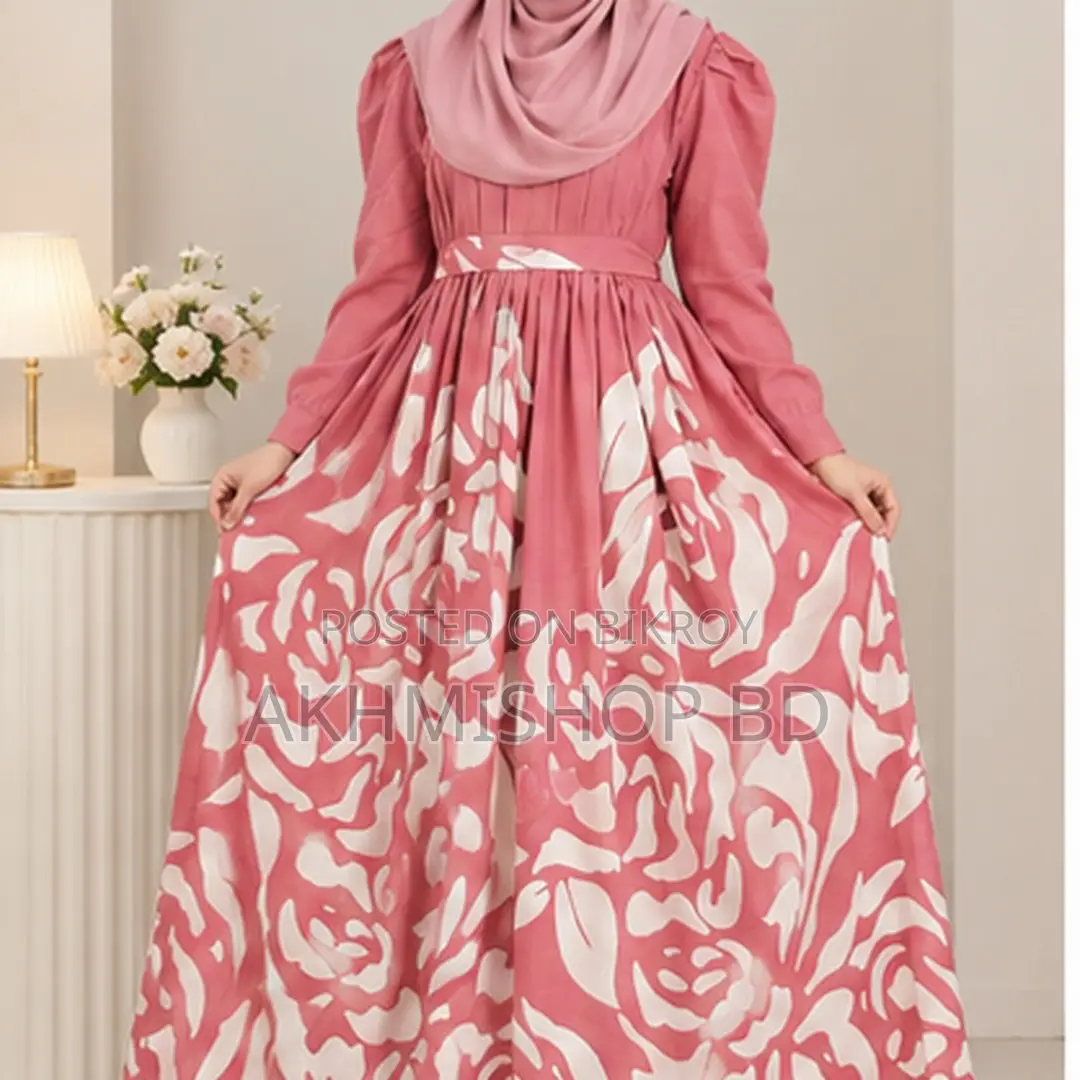 Stylish Pink Floral Maxi Dress for Women | Modest Long Gown