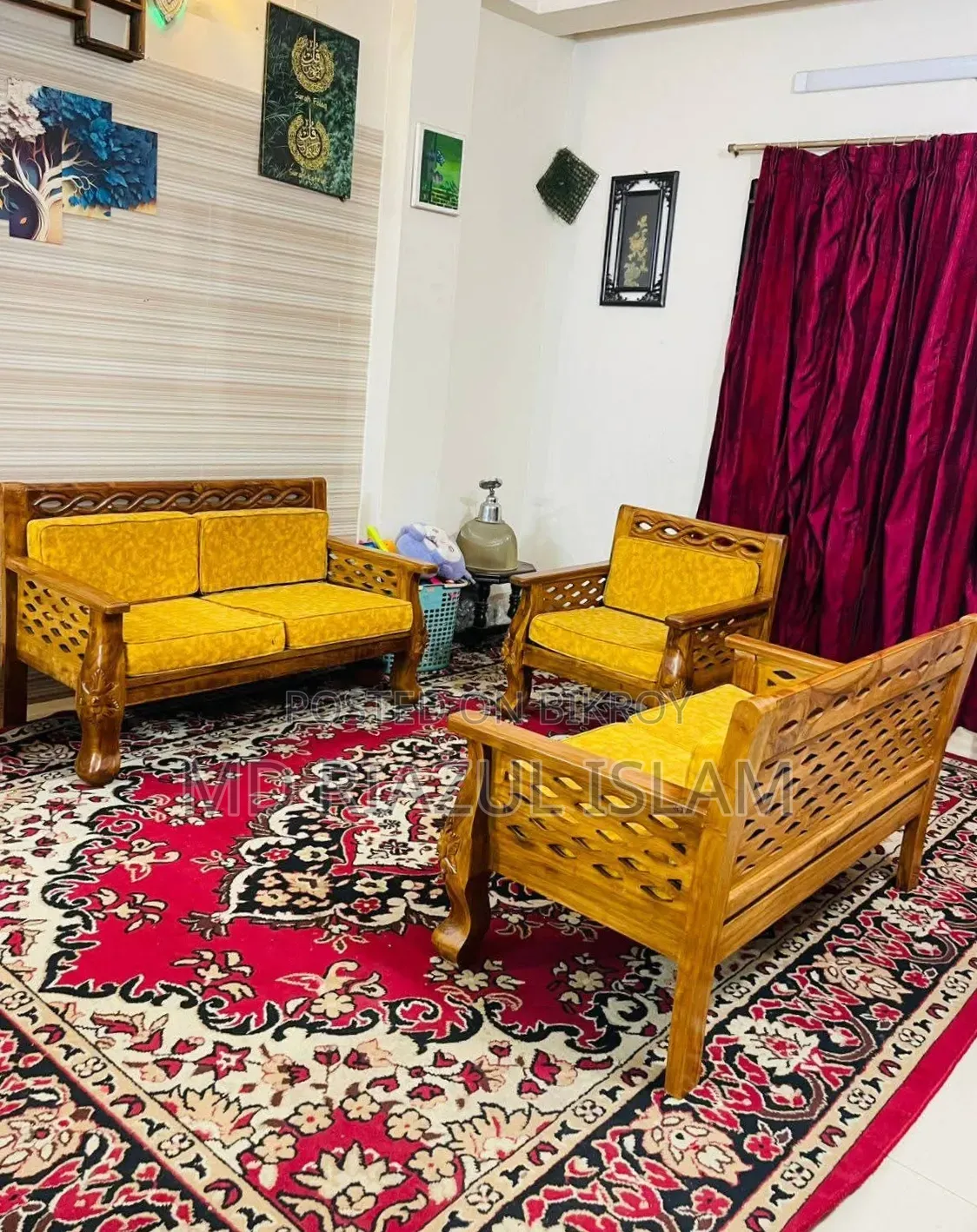 5 Seater Teak Wood Sofa