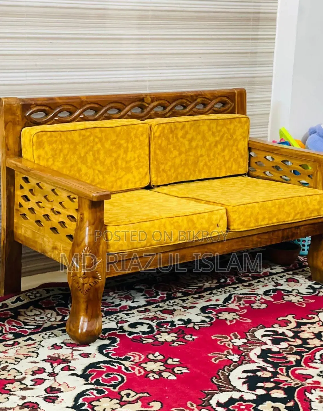 5 Seater Teak Wood Sofa