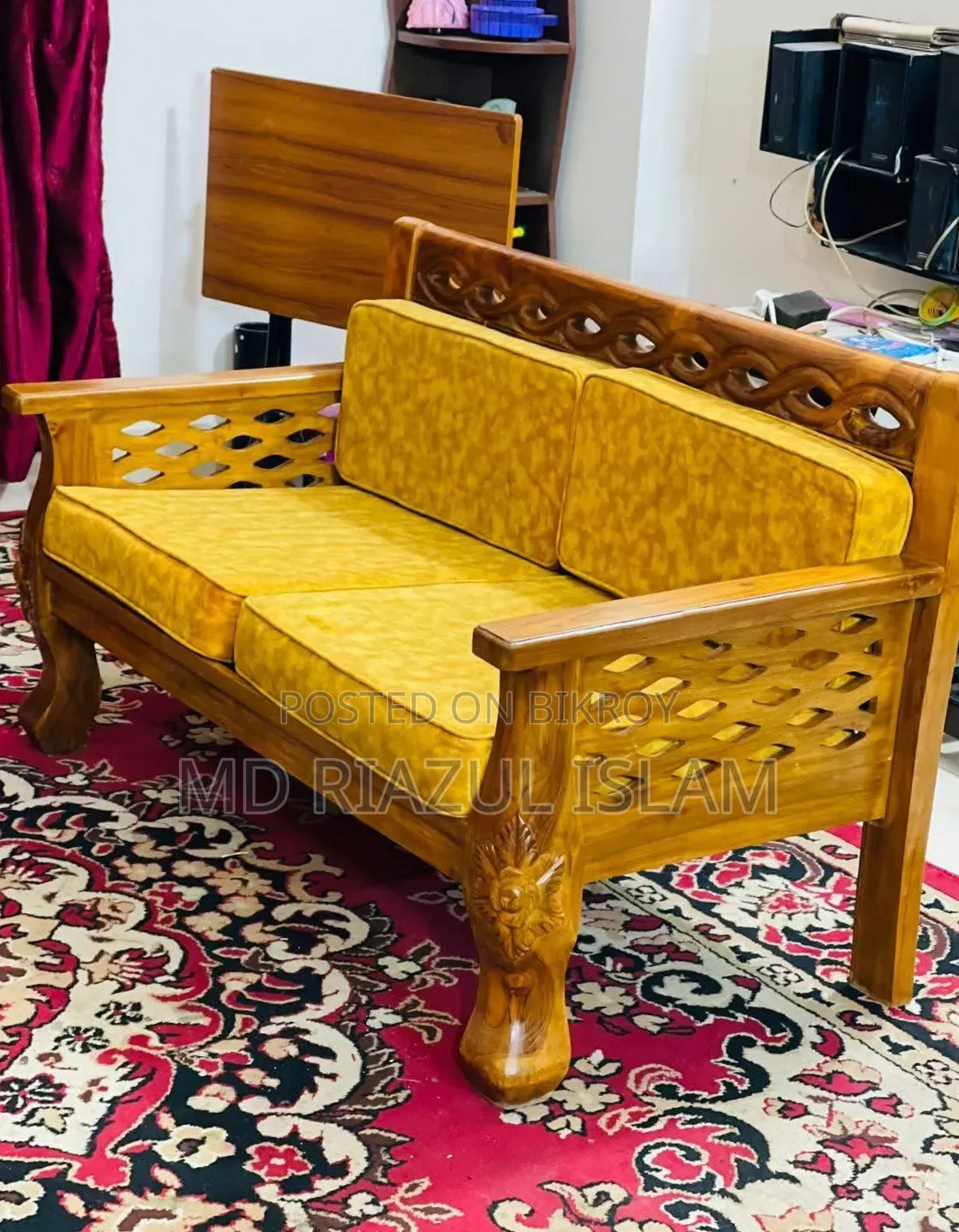5 Seater Teak Wood Sofa