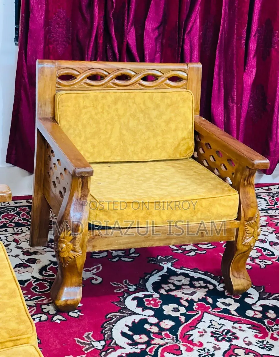 5 Seater Teak Wood Sofa
