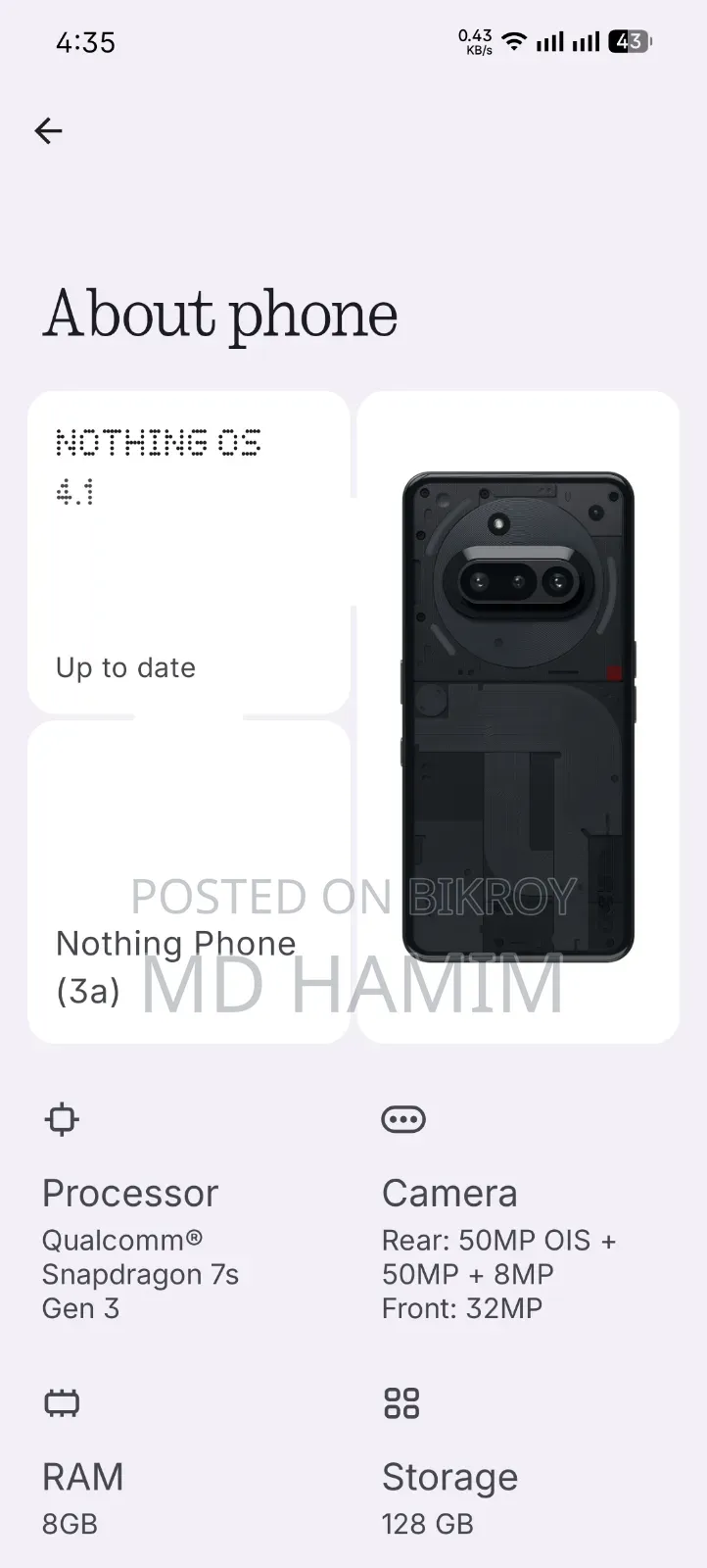Nothing Phone 3a 128 GB Black